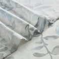 thumbnail image 4 of AZZCIA Leaf Print Sheer Window Curtains for Living Room/Bedroom Botanical Floral Pattern Slub Linen Texture Drapes, Aqua Grey, Grommet, 52"x84"x2, 4 of 5