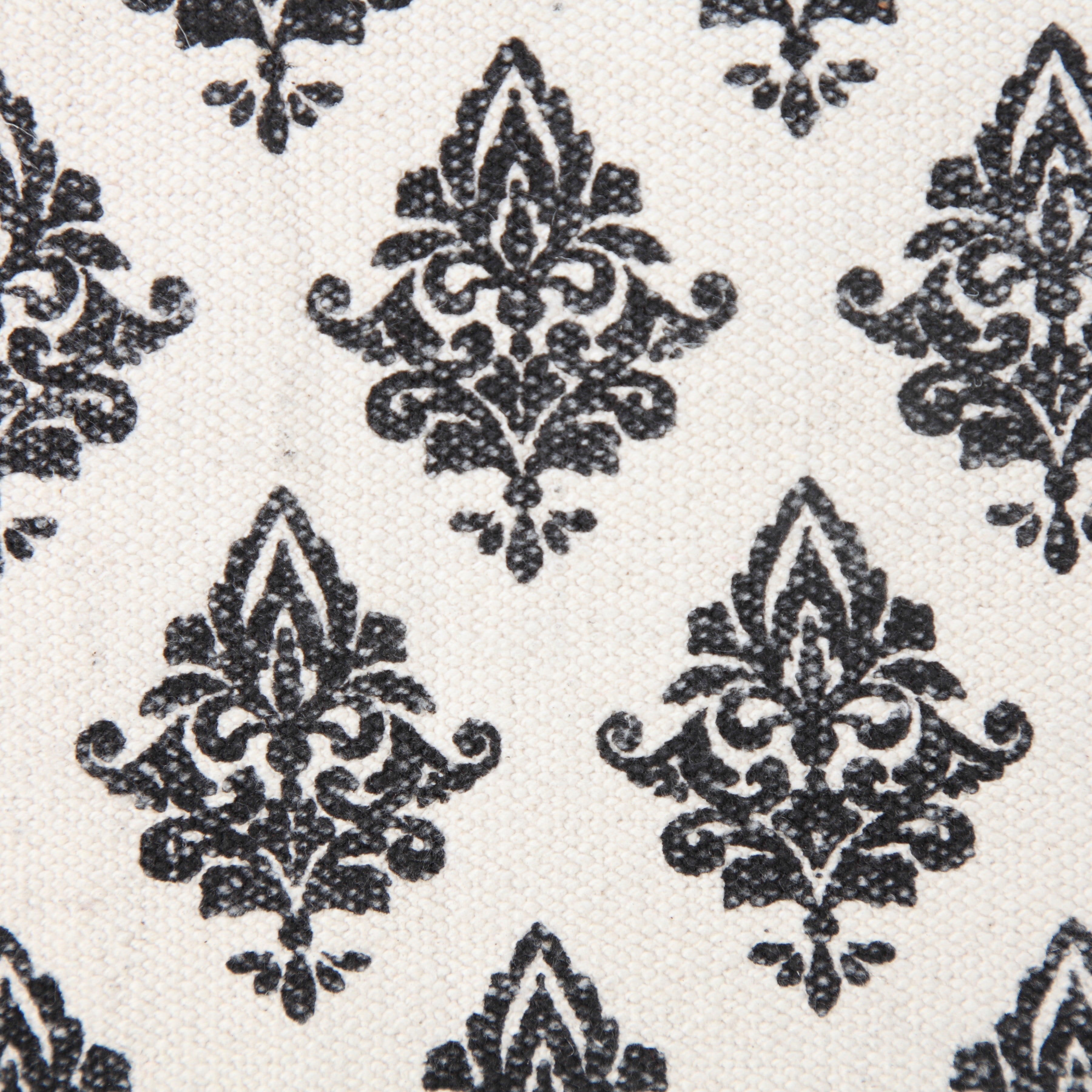Harlow Hill Grace 20" x 20" White/Black Damask Cotton Adult Decorative Throw Pillow