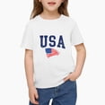 thumbnail image 7 of Family Matching Outfits Vintage USA Letter Color Distressed Flag Print Crew Neck Short Sleeve Casual Tee, 7 of 7