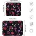 thumbnail image 3 of Vivid Floral Dark Dish Drying Mat for Kitchen Counter, Ultra Absorbent Reversible Microfiber Dishes Drying Rack Pad Heat-resistant Mats 18x24 Inch, 3 of 7