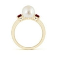thumbnail image 2 of ANGARA South Sea Cultured Pearl & Ruby Engagement Ring in 14K Yellow Gold for Women | June Birthstone, Birthday, Anniversary, Jewelry Gift for Women | Pearl Ring, 2 of 8