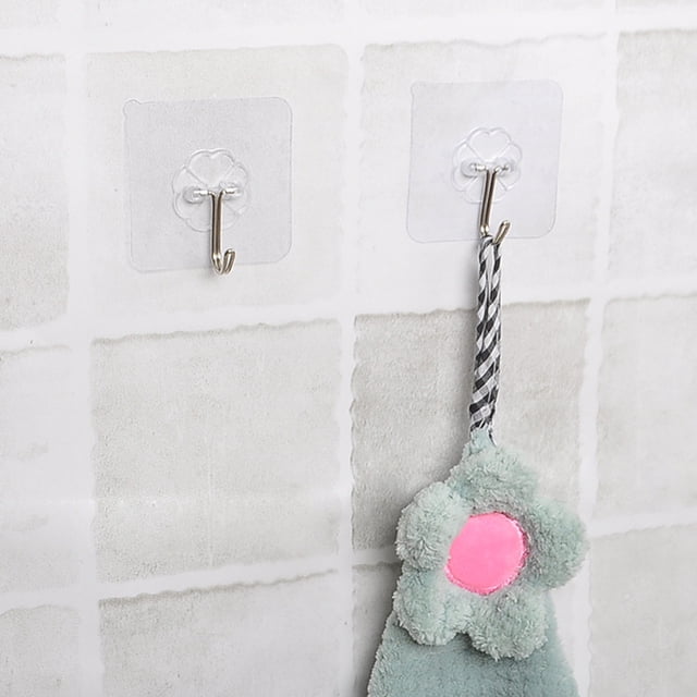 Gancho de viscosa sin costuras para cocina, colgadores de pared transparentes para baño, gancho adhesivo para colgar en la pared y puerta, 2 uds.