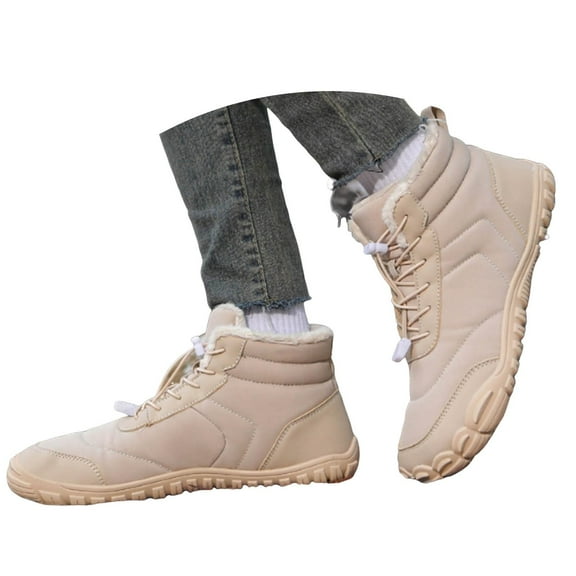 Mepaouo Womens Mens Snow Hiking Boots Waterproof Barefoot Shoes Suede Warm Riding Walking Booties