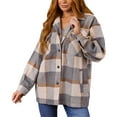 thumbnail image 5 of Autumn and Winter Plaid Jackets for Womens 2024 Plus Size Casual Plaid Turndown Button Cardigan Coat, 5 of 8