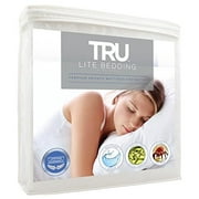 TRU Lite Bedding Waterproof Mattress Protector - Hypollergenic Dust Mite Bed Cover - Smooth Breathable Mattress Cover - Protection from Dust Mites, Allergens, Bacteria, Urine - Queen Size