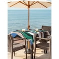 thumbnail image 3 of Outdoor Tablecloths with Umbrella Hole & Zipper, Green Blue Brown Moire 54x54 Inch Square Tablecloths, Modern Abstract Art Waterproof Table Cloth, Patio/Pool/Picnic Table Covers, 3 of 8