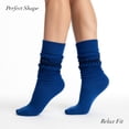 thumbnail image 6 of Women’s Cotton Slouch Socks 3 Pairs, Knee High Scrunch Boot Socks, Extra Long All Season Comfort, Made in USA (3 Pairs Parliament), 6 of 13