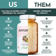 Maxi Health Peppermint Oil with Ginger & Fennel – Digestive Health Support – 60 Delayed Release Capsules