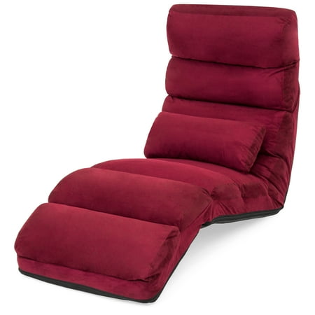 Lounge Chair Pillows Best Choice Products Folding Floor Lounge Sofa Chair w/ Pillow for Gaming, Lounging - Burgundy ()