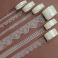 thumbnail image 2 of YUBX Lace Patterns PET Tape Set 6 Rolls Floral Arts Decorative Tapes - Pure White, 2 of 9