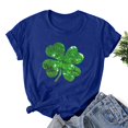 thumbnail image 2 of Besolor T-Shirts de la Saint-Patrick pour Femmes Col Rond Manches Courtes Basiques T-Shirts Graphiques Shamrock Hauts de Festival, 2 of 3