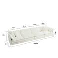 thumbnail image 2 of Williamspace 146.5" Sectional Sofa Couch, Modern Upholstered Large 4 Seater Modular Sofa with 6 Toss Pillows, 5 Seater Deep Seat Chenille Fabric Sofa Furniture for Living Room Apartment, White, 2 of 5