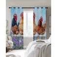 thumbnail image 4 of Vintage Rooster Blackout Curtains for Bedroom Living Room Darkening Curtains 84 Inch Length 2 Panels Set Spring Floral Pastoral Animals Watercolor Window Curtain Window Treatment Drapes 52"x84", 4 of 9