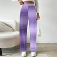 thumbnail image 6 of Yteetum Oversized Sweatpants for Women Striped Print Baggy Wide Leg Sweatpants High Waisted Fleece Athletic Pants Womens Loose Fleece Lined Leggings Drawstring Waist Joggers Warm Workout Sweatpants, 6 of 9