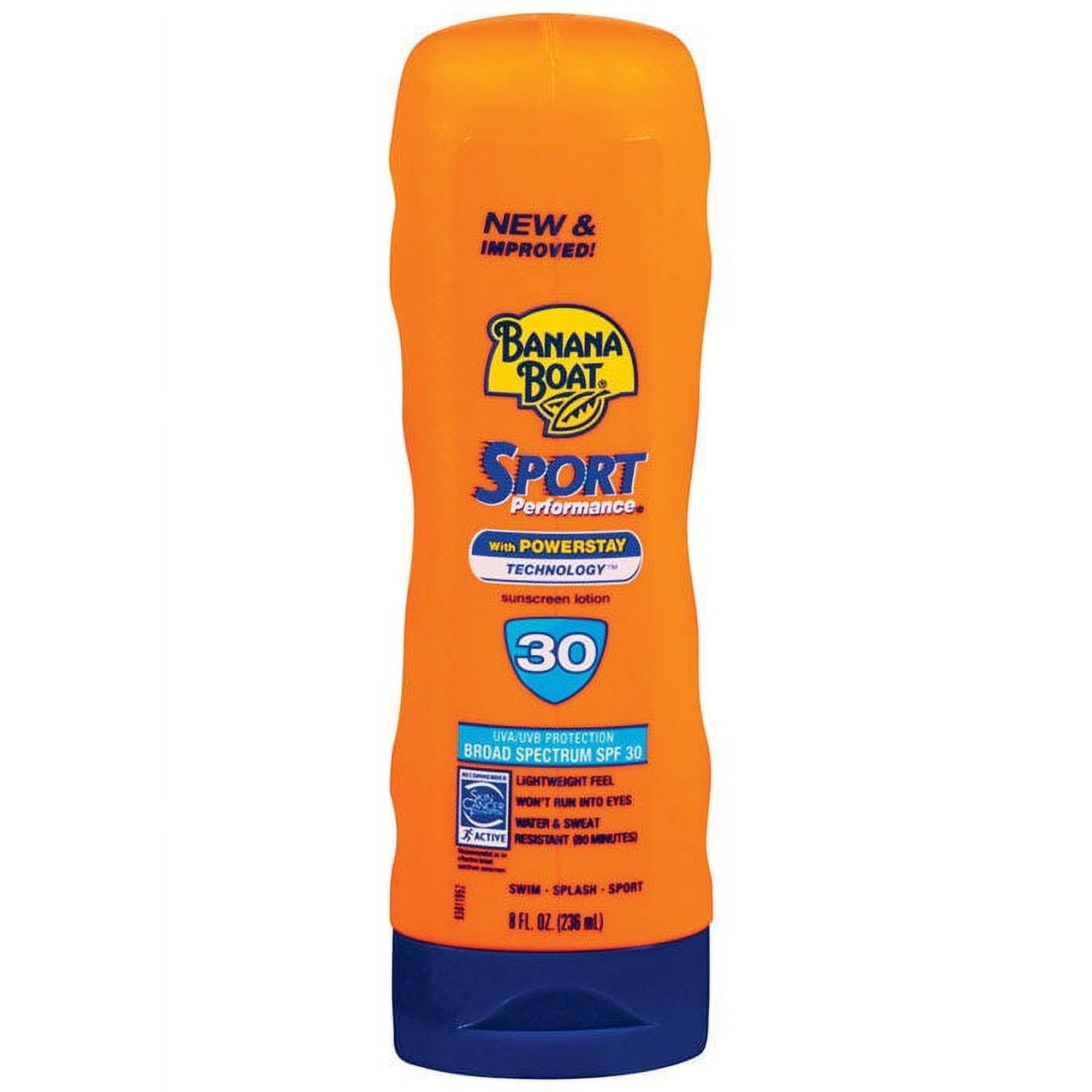 Banana Boat Sport Performance Sunscreen w/ PowerStay Technology SPF 30 8 Oz Each