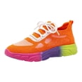 thumbnail image 5 of Rokment Color Block Running Tennis Walking Shoes for Women Comfortable Knit Lace up Athletic Workout Fitness Jogging Platform Sneakers Orange Size 8.5, 5 of 7