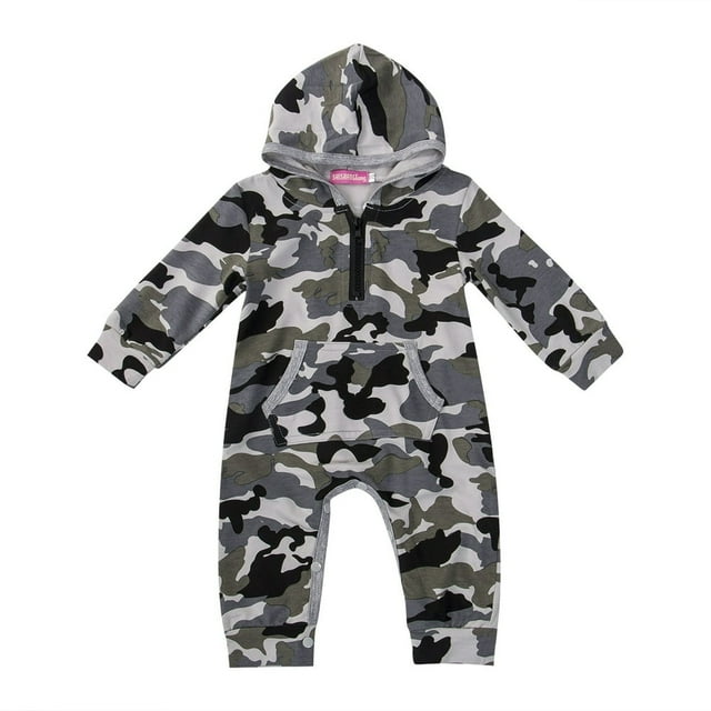 Combinaison Camouflage pour Garçon à Manches Longues, une-Pièce à Capuche