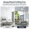 thumbnail image 4 of Prominence Home Auletta 52" White Indoor/Outdoor Ceiling Fan with 4 Blades, Light Kit, Pull Chains & Reverse Airflow, 4 of 16