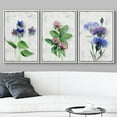 thumbnail image 3 of wall26 Framed Canvas Print Wall Art Set Pastel Watercolor Blue Pink Flowers Nature Floral Illustrations Modern Art Rustic Botanical Relax/Calm for Living Room, Bedroom, Office - 16"x24"x3 W, 3 of 5