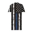 thumbnail image 5 of Usmixi Womens Dresses for Independence Day Plus Size Loose Pocket 4th of July Swing Tunic Dresses Short Sleeve V-Neck Star Striped Print Midi 2023 Summer Dress Black s, 5 of 5