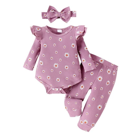 

Girls Shorts Sets 2 Pieces Outfits Autumn And Winter New Baby Girl Long Sleeve Flower Print Top Flared Trousers For Children Sweatshirt And Shorts 6-9 Months Y7-Purple