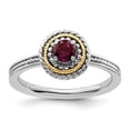 thumbnail image 5 of Auriga Fine Jewelry 925 Sterling Silver with 14K Rhodolite Garnet Ring for Women Size 6, 5 of 6