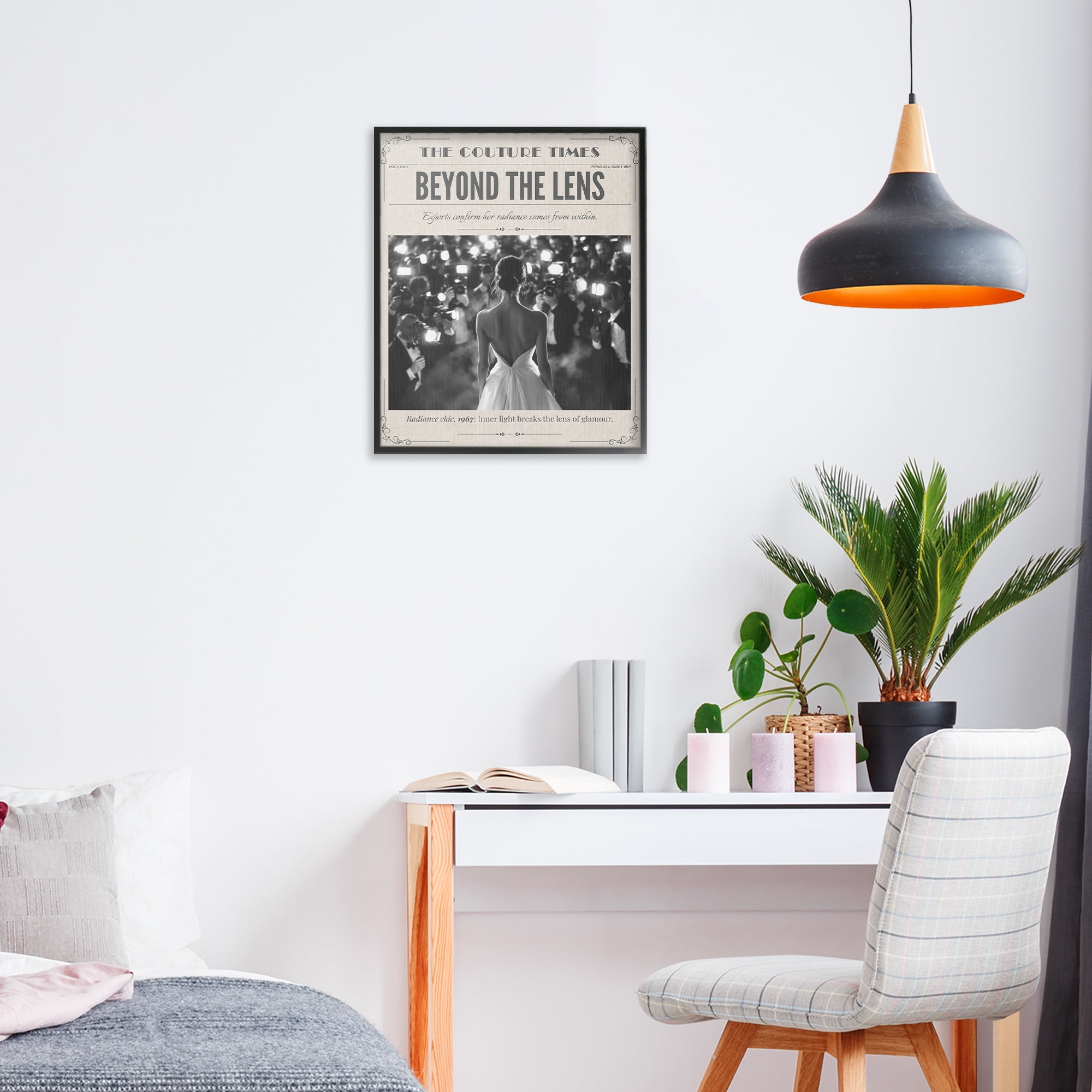 The Couture Times Magazine Black Framed Giclee Art, design by A Barefoot Stylist