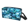 thumbnail image 2 of Goofa Blue Kyanite Printed Toiletry Bag with Handle,Large Capacity Travel Makeup Cosmetic Bag for Women, Carry on Airport Airline Compliant Bag, 2 of 9