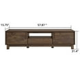 thumbnail image 3 of Mid-Century Modern Low Profile Entertainment TV Stand for 70/65/60/55 inch TV, Farmhouse Entertainment Center with 2 Fluted Door and Storage Living Room, Walnut, 3 of 9