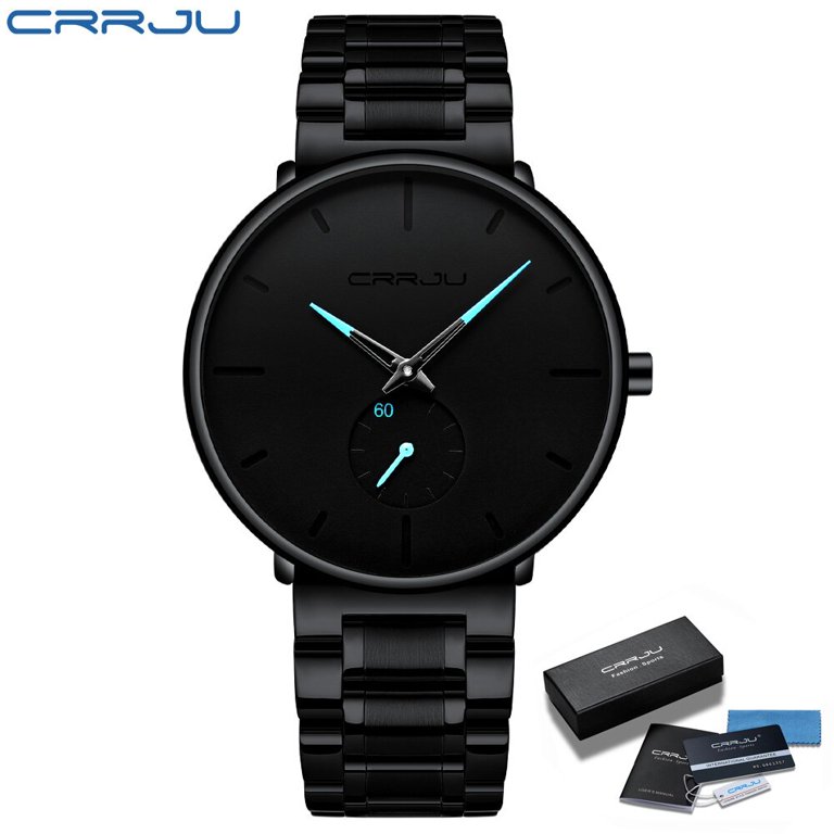 Wristwatch For Man CRRJU Top Brand Stainless Steel Waterproof