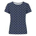 thumbnail image 5 of Women’s polka Dot tees Slim Groove Strip Short Sleeve Tops Summer Round Neck Pullover T-Shirt, 5 of 6