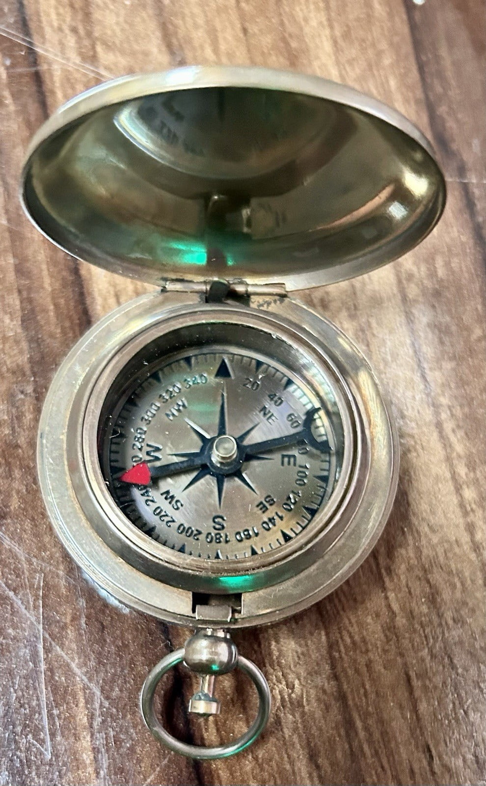 vintage nautical brass compass antique