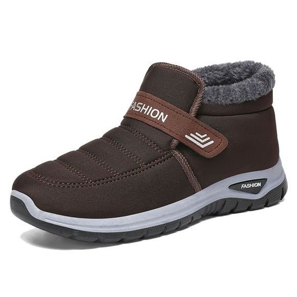 WEAIXIMIUNG Mens Boots Leather Men Snow Boots Fashion New Pattern Autumn and Winter Thickened Warm Comfortable Casual On Shoes