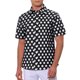 thumbnail image 1 of Camisa de vestir de manga corta con cuello de punto para hombre, estampado de lunares INSPIRE CHIC, color negro, 1 of 6