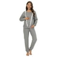 thumbnail image 2 of Xmarks Women Maternity Nursing Pajama Sets Pregnant Lounge Sleepwear Breastfeeding PJs Gray XL, 2 of 9