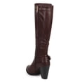 thumbnail image 3 of DbDk DF22 Leatherette Women Knee High Back Buckle Elastic Chunky Heel Boot, 3 of 5