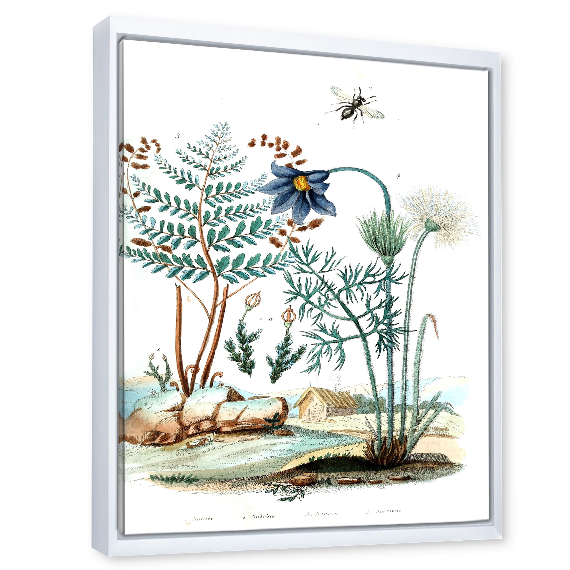 Designart 'Ancient Ancient Countryside Animals' Farmhouse Framed Canvas Wall Art Print
