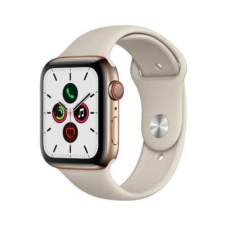 Apple Watch Series 5 GPS + Cellular, 44mm Gold Stainless Steel Case with Stone Sport Band - S/M & M/L