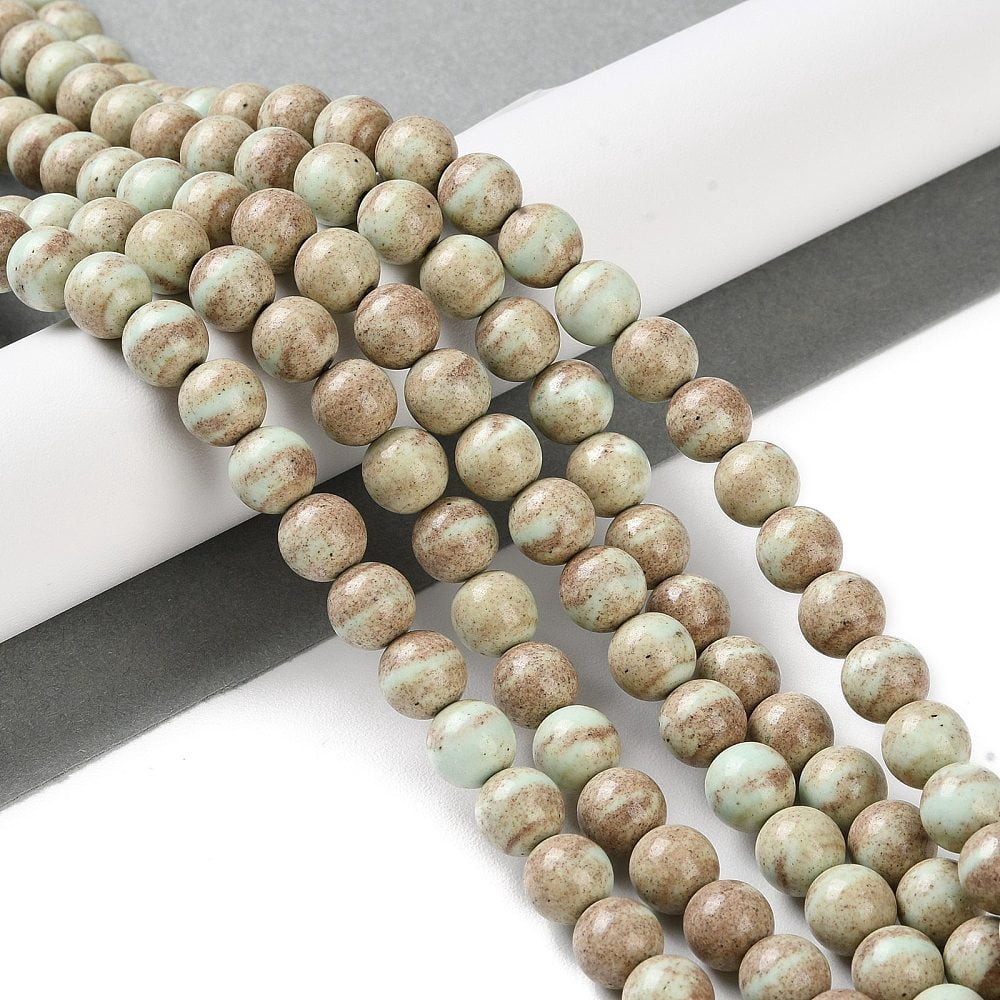 5pcs Natural Rainbow Alashan Agate Beads Strands Dyed Two Tone Round Light Green 8mm Hole: 0.7mm about 50pcs/strand 15.94 inch(40.5cm)
