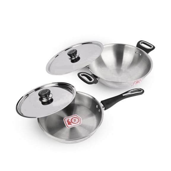 Anjali Fiesta Pro Stainless Steel Hot Pot Set – 3-Piece Casserole Set with Lids for Serving & Keeping Food Warm