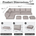 thumbnail image 4 of AECOJOY Outdoor Cushions, 4 inch Patio Cushions for Outdoor Furniture, Replacement Cushions Fits 7-Seats Sectional Rattan Conversation Set, Splashproof, Memory Foam Cushions and Covers in Light Grey, 4 of 11