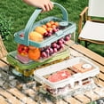thumbnail image 1 of Fiudx Caja Portátil para Conservar Alimentos Frescos, Diseño de Cristal de Hielo En La Parte Inferior, Hermética y Sellada, Apta para Microondas y Refrigerador, Multiusos, Ideal para Viajes, Picnics, 1 of 4