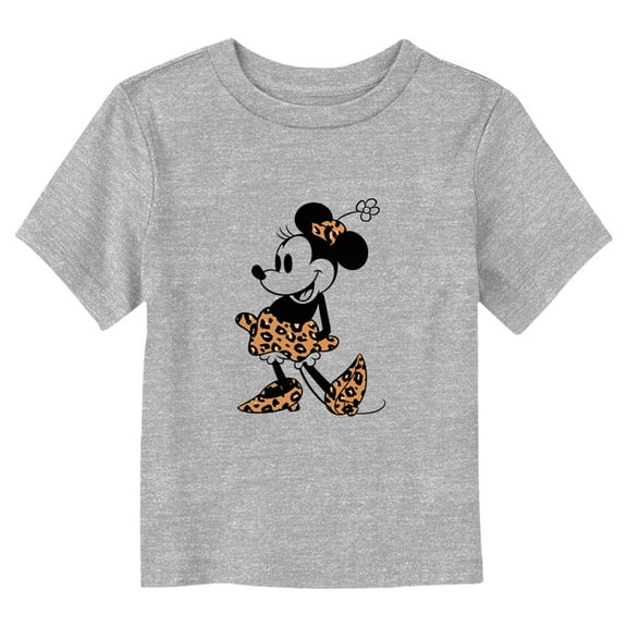Toddler's Minnie Mouse Cheetah Outfit  Graphic Tee Athletic Heather 2T