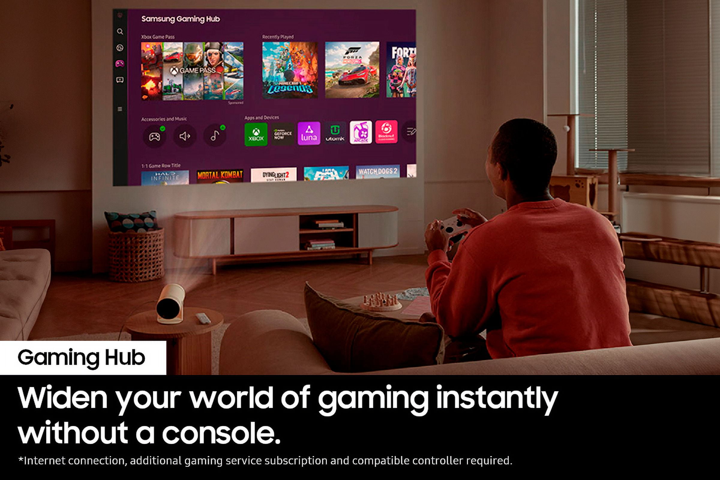 SAMSUNG 30”- 100” The Freestyle FHD HDR Smart Portable Projector for Indoor and Outdoor Home Theater Big Screen Experience with Premium (並行輸入品) : SAMSUNG 30\" - 100\" The Freestyle FHD HDR Smart