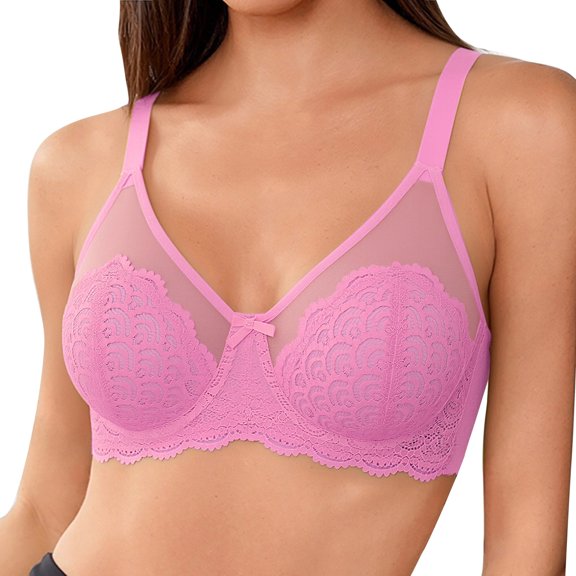 MVRLSH Sports Bras for Women Full Coverage Lace Scaled Pattern Plus Size Strong Support Daily Lingerie Seamless Underwear Bra