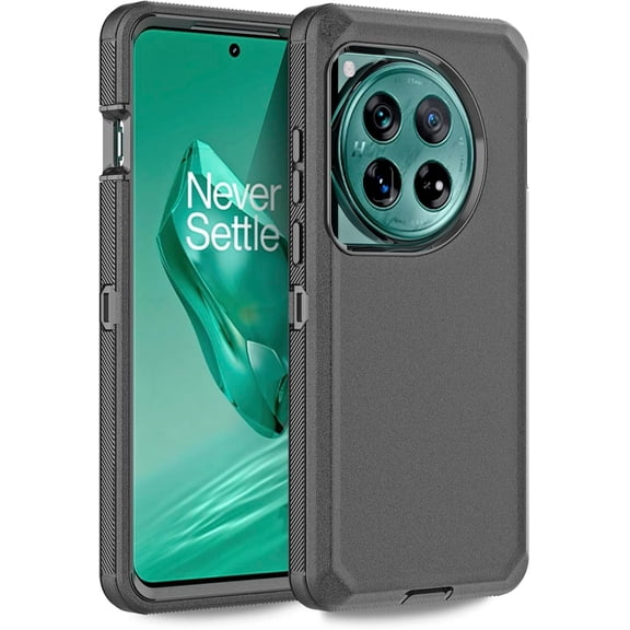 Case for Oneplus 12 5G(2024), Phone Heavy Duty Shockproof Dustproof Rugged Protective, 3 in 1 Bumper Cover One Plus (Black)