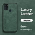 thumbnail image 2 of Allytech Luxury Leather Case for Samsung Galaxy A21s, Ultra Slim Thin Imported Leather Magnetic Shockproof Rugged Case For Samsung Galaxy A21s,Green, 2 of 7