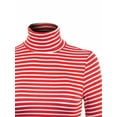 thumbnail image 5 of MixMatchy Women's Tight Fit Lightweight Solid/Stripe Long Sleeves Turtle Neck Top, 5 of 5