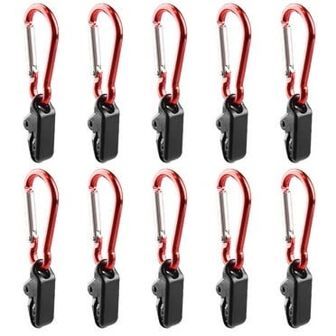 10pcs Tarp Awning Clamp Clips Tent Snaps Hangers Camping Tent Tighten Lock Grip Clamp with Carabiner for Outdoor Camping Farming Garden