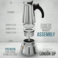 thumbnail image 4 of Stainless Steel Espresso Maker 6-cup, Black, 4 of 10